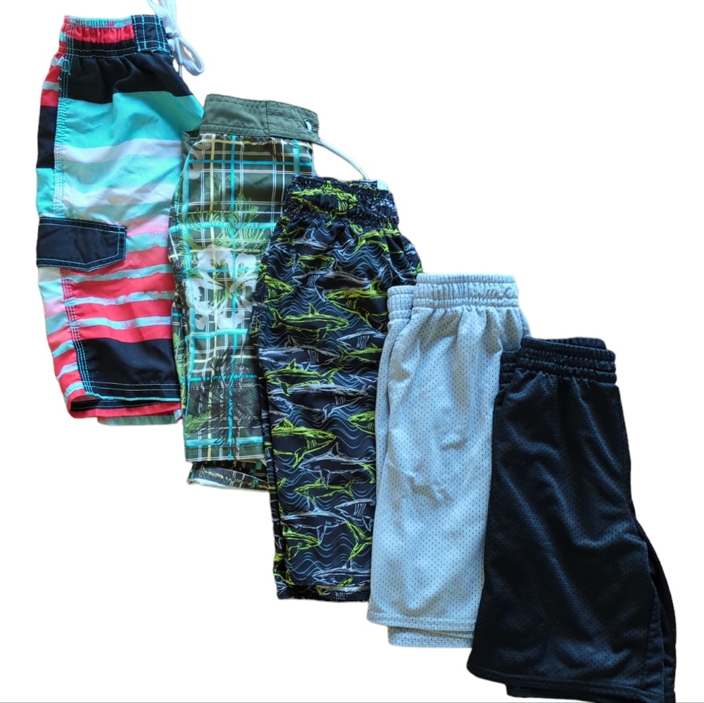 5 Summer Bottoms: 3 Swim Trunks + 2 Athletic Shorts, Speedo Gymboree Otaku Surf